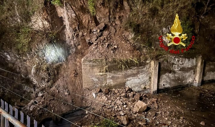 Violent storms trigger landslide on Amalfi Coast